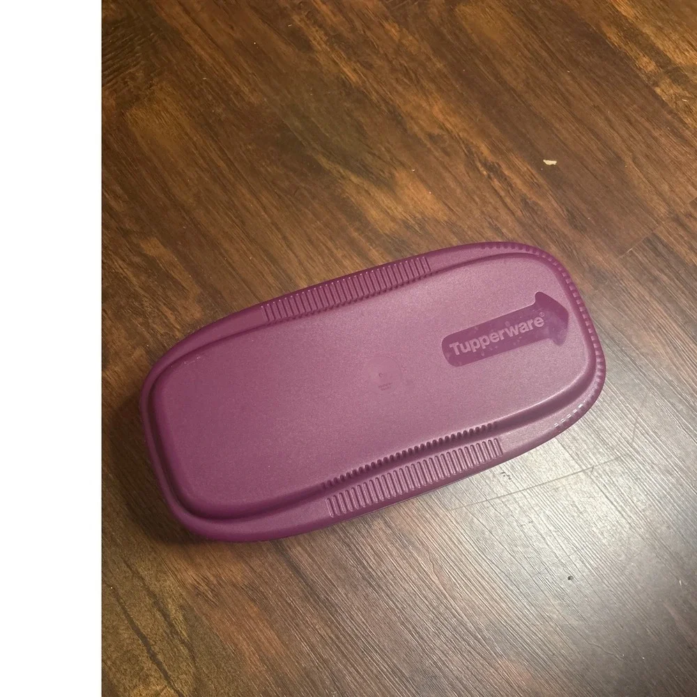 Tupperware Micro Gourmet 1.9L Microwave Steamer Purple Oblong Container with Lid